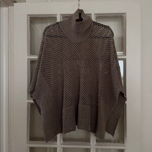 WDNY Cowl neck mesh poncho